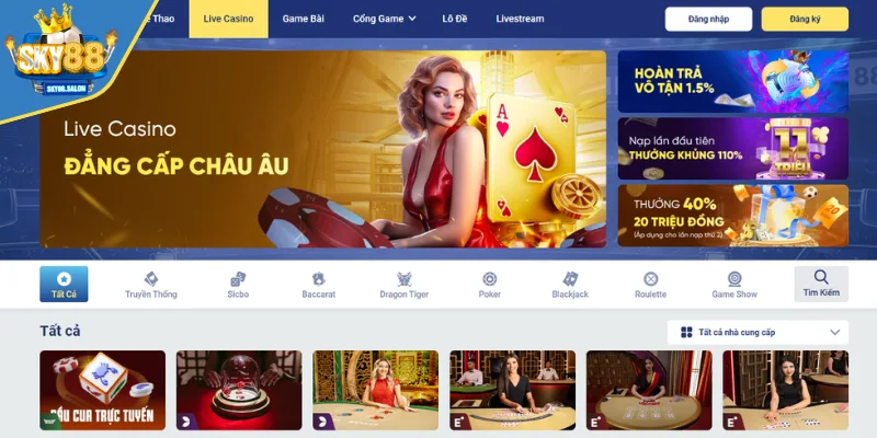 Sơ lược vài thông tin về sảnh casino SKY88